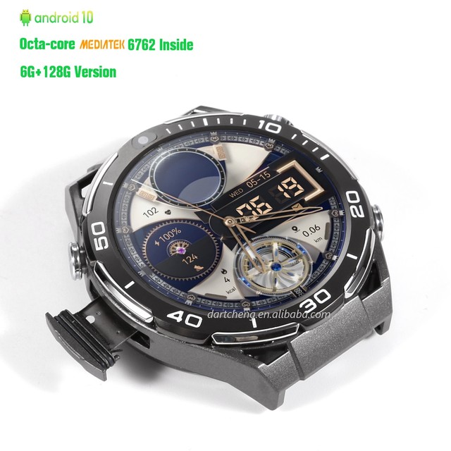 Global Version Octa Core CPU Android 10 Smartwatch 6G+128G MTK MT6762 API 29 Dual Camera Wifi Gps 4G Lte Sim Card Smart Watches