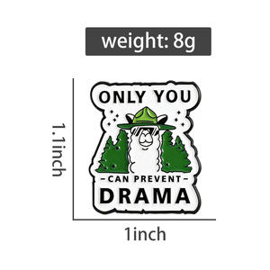 <span class=keywords><strong>Solo</strong></span> Tú Puedes Prevenir <span class=keywords><strong>el</strong></span> Drama - Pin de Esmalte con Diseño de Llama, Humor Divertido, Satira, Broche de Llama, Insignia de Solapa, Joyería al por Mayor - Product Image 6