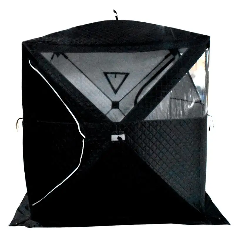 Pop Up OEM winter ice cube fishing portable insulated cotton quilted outdoor camping sauna tent with stove hole