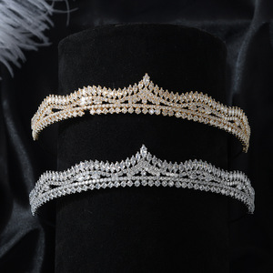 ROMÁNTICO Lujo Simple Banquete Princesa CZ Zircon <span class=keywords><strong>Coronas</strong></span> Plateado Boda Dama <span class=keywords><strong>DE</strong></span> HONOR Tiaras nupciales - Product Image 1