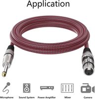 Câble audio de rallonge pour haut-parleur et microphone, XLR femelle 3 broches et TRS mâle 6,35 mm, plaqué or, qualité OEM usine, pour usage domestique