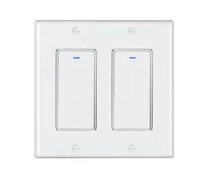 Made in China smart wi-fi switch AC100-240V 10A US wi-fi 2 gang 2 ways alexa robot living room light wall switch with mobile APP
