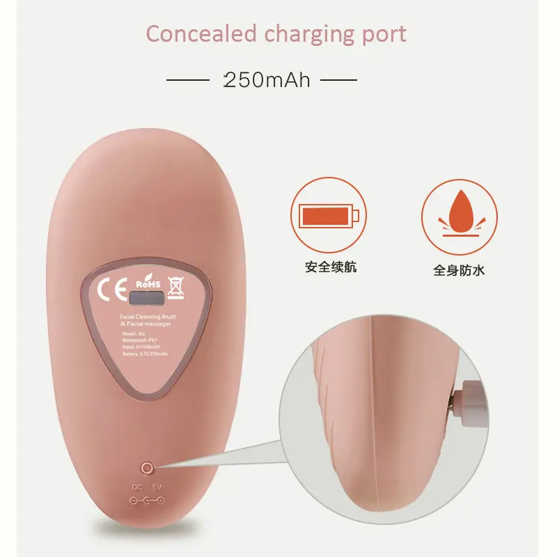 Cuidado DE LA PIEL Facial, removedor de cabeza iónico de silicona inteligente eléctrico, baterías USB, masaje, limpieza de poros, dispositivo de cepillo de limpieza Facial