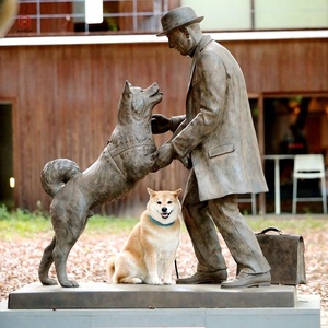 Statue commémorative militaire de soldat et de chien en bronze grandeur nature personnalisée pour l'extérieur - Product Image 3