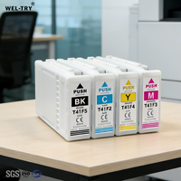 Cartucho de Tinta de Pigmento WEL-TRY T41F5 T41F2 T41F3 T41F4 con Chip, Volumen 350 ml, para Impresoras Epson SureColor SC-T3405 T5405
