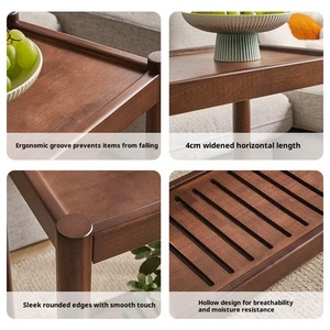 Gỗ Rắn di chuyển bảng bên 50x30x58cm hai tầng lưu trữ Gỗ Anh Đào nhỏ cuối bảng cho phòng khách phòng ngủ - Product Image 6