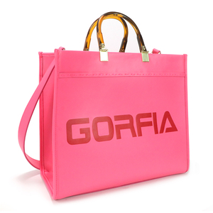 Bolso de mano de cuero PU de lujo para mujer <span class=keywords><strong>Marc</strong></span>, cierre de cremallera, portátil, con logotipo personalizado, gran capacidad, bolso de oficina con letras/ - Product Image 6