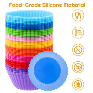 Stampo per mini muffin in silicone <span class=keywords><strong>da</strong></span> 7 cm, antiaderente, riutilizzabile, stampo per cupcake, stampo per torte al tartufo, per panificazione e attrezzi <span class=keywords><strong>da</strong></span> pasticceria - Product Image 6