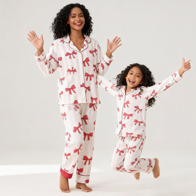 Wholesale Pajama Sets Couples Fimalies Kids Women Soft Matching Pajamas Bamboo Family Sleepwear