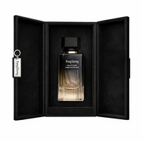 Caja de Perfume Rígida Negra de Lujo Personalizada con Papel Magnético y Diseño en Relieve