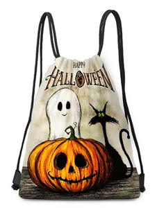 Factory Wholesale Halloween Trick or Treat String Candy Gift Bag Cartoon Polyester <b>Drawstring</b> <b>Backpack</b> - Product Image 5
