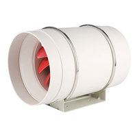 Ventilasi hidroponik plastik, kipas saluran AC senyap 250mm 10 inci, kipas Inline aliran campuran