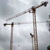Grue à tour de construction 10T 70M à flèche, sans cabine supérieure, avec boîte de vitesses motorisée, système d'escalade interne, télécommande électrique et interrupteur de fin de course de cabine