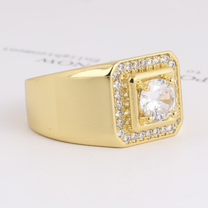 CM <span class=keywords><strong>YIM</strong></span> แหวนทองประดับเพชร24K,แหวนดีไซน์สุดอินเทรนด์เซอร์โคเนียปี3AAA สำหรับงานแต่งงานผู้ชาย - Product Image 2