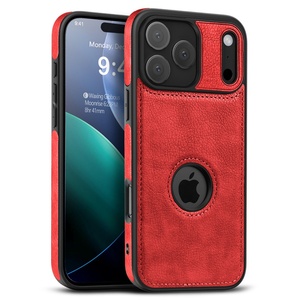 <b>Camera</b> <b>Protector</b> Vintage PU Leather Back Cover Soft Protective Mobile Phone Case for <b>iPhone</b> 17 Air 16 15 13 <b>PRO</b> <b>MAX</b> <b>14</b> 15 Plus - Product Image 2