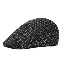FF3681 mode Plaid plat béret gavroche chapeau irlandais chasse conduite Cabbie Golf lierre chapeau hommes Tweed gavroche casquette
