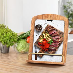 Supporto in Legno <span class=keywords><strong>per</strong></span> Ricettario Pieghevole Regolabile <span class=keywords><strong>per</strong></span> Tablet PC Libri di Testo Supporto <span class=keywords><strong>per</strong></span> Libri da Cucina - Product Image 6