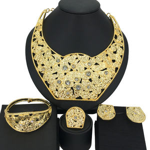 Yuminglai più nuovi orecchini collana <span class=keywords><strong>italiana</strong></span> Set di gioielli di <span class=keywords><strong>alta</strong></span> qualità Big Dubai gioielli in oro 18 carati gioielli in oro brasiliano FHK13759 - Product Image 5