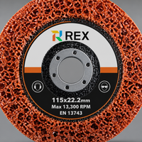 Disque abrasif REX en céramique 115x22,2 mm (4,5 pouces) certifié TUV ISO, orange, pour le décapage de la rouille et de la peinture tenaces