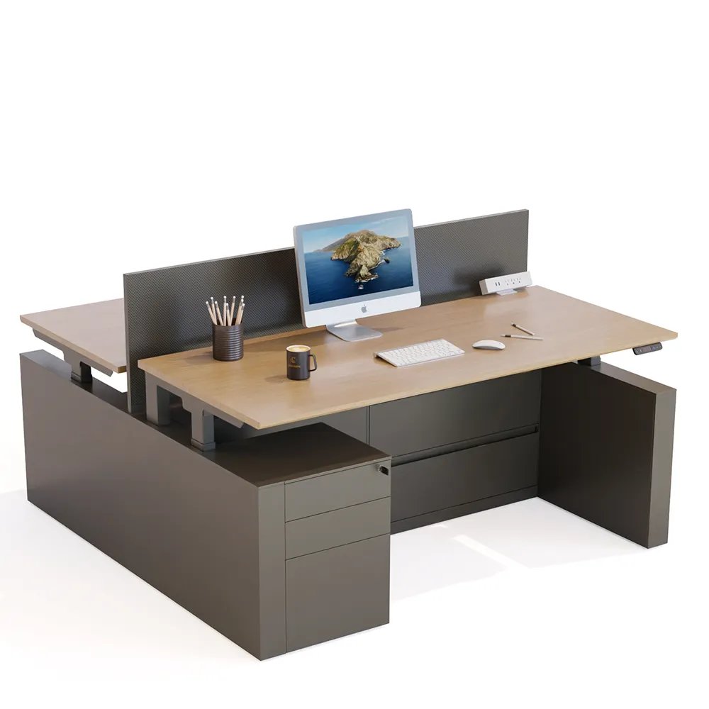 Meuble de bureau moderne et modulaire, bureau de levage avec rangement