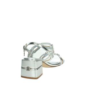 Sandalo Donna Laura Biagiotti con Tacco Argento 9043, Tacco a Blocco in Metallo, Scarpe Estive alla Moda - Product Image 3