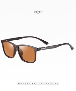 Lunettes de soleil carrées pour hommes UV400 Vision nocturne Lentille jaune Anti-éblouissement Conduite Conducteur TAC Lunettes de soleil polarisées - Product Image 4