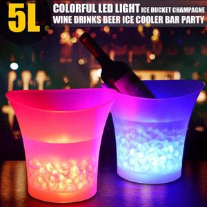 Oem Custom Logo 5L <b>Wine</b> Ice Bucket Drink <b>Containers</b> Battery Powered Waterproof Rgb Plastic LED Ice Bucket for Party Home Bar - Product Image 2