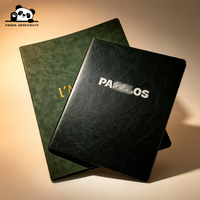 Menu personnalisé de luxe en cuir PU format légal pour bar, restaurant, ou livre de recettes