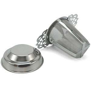 Infuseur de passoire à thé à poignées professionnelles à double aile avec plateau d'égouttement suspendu aux tasses de théières - Product Image 5