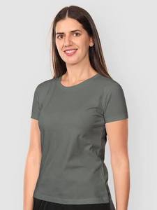 Camiseta Gris de Mujer, Manga Corta, Cuello Redondo, Estilo Casual, Tela Suave, Corte Regular, Prenda Básica para Uso Diario, Ropa de Moda, Color Personalizado - Product Image 4