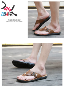 Chanclas de Playa de Piel Sintética para Hombre, Antideslizantes, de Lujo, para Exteriores, para Verano - Product Image 5
