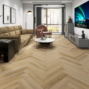 Plancher SPC en bois clair à chevrons-Résistant à l'usure Élégant pour les salons modernes, les supermarchés et les espaces contemporains - Product Image 1