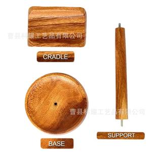 Soporte de madera maciza para auriculares, base de soporte personalizada para ordenador, estante de almacenamiento de audio, expositor decorativo - Product Image 1