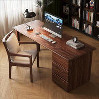 Bureau Commercial Nordique en Bois Massif Noyer – Design Moderne Minimaliste, Durable et Écologique – Ensemble de Mobilier de Bureau et d'Étude pour la Maison et le Bureau