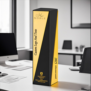 Edler einzigartiger schwarzer klarer Kristall holzturm mit kunden spezifischem Logo Metallplatte Werbegeschenk-Dekorations-Trophäen preis - Product Image 2