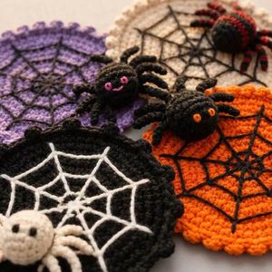 Juego de Posavasos de Telaraña de Fábrica, Alfombrilla Antideslizante Tejida para Tazas, Resistente al Calor, para Té, Recuerdos de Fiesta de Halloween, Accesorios Textiles para el Hogar - Product Image 1