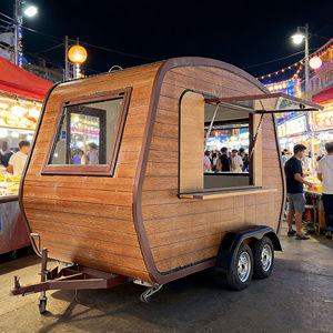 Chariot de restauration mobile classique vintage, conçu pour les startups de restauration, idéal pour les marchés nocturnes, les stands de rue, les snacks, les boissons et les pâtisseries. - Product Image 4