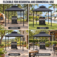 Gazebo de jardin avec deux étagères latérales pour fermes, locations de vacances et patios de complexes hôteliers