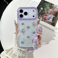 Coque transparente 3D en métal avec décoration lune et étoiles scintillantes, et bracelet perlé assorti, cadeau pour filles, pour iPhone 18 17 16 Pro Max
