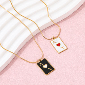 Joolim الأسود و الأبيض القلب قلادة قلادة قلادة من الفولاذ المقاوم للصدأ والمجوهرات بالجملة قطرة الشحن - Product Image 4