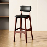Tabourets de bar modernes à hauteur de comptoir avec pieds en bois de caoutchouc, dossier ergonomique, tabouret robuste pour bar à domicile, salon, atelier