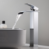 Robinet de lavabo cascade, mitigeur eau chaude/froide, acier inoxydable noir, moderne, à poser sur le comptoir, 1 poignée, capteur tactile, céramique, garantie 3 ans