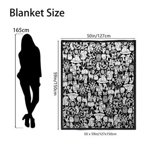 DIY Winter Handgemaakte kleurplaatdeken Polyester Cartoon Patroon Gooi Deken Kleurpennen Kinderen Volwassenen Slaapbank Reiscadeau - Product Image 4