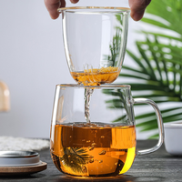 Tasses à thé en verre avec passoire et couvercle tasses à thé en verre borosilicate résistant à la chaleur pour le thé en fleurs et le thé en vrac