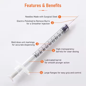 Usa e getta 1ml / 0.5ml / 0.3ml siringa per insulina siringa per insulina 34g 33g 32g 31g 30g 4mm 5mm 6mm siringa per insulina - Product Image 5