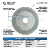 Disque de découpe diamanté pour verre et jade, nettoyage rapide des fissures, coupe sèche et humide