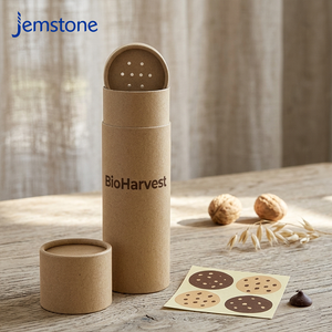 Envase de Tubo de Cartón Kraft Redondo Ecológico Impreso, Tubo de Papel Personalizado con Tapa Dosificadora para Especias en Polvo Suelto - Product Image 3