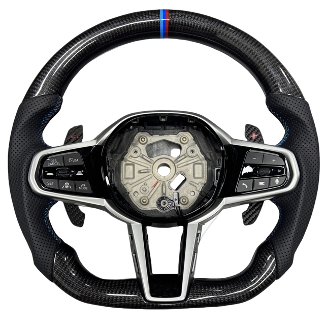 Customized Sports Leather Carbon Fiber Steering Wheel for 2/3/4/5/6 Series (G20-G32 G11-G12)