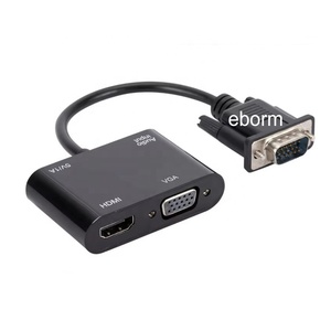 Adaptateur <span class=keywords><strong>VGA</strong></span> vers <span class=keywords><strong>HDMI</strong></span> répartiteur <span class=keywords><strong>VGA</strong></span> avec convertisseur audio 3.5mm prise en charge du double affichage pour projecteur PC HDTV multi-port <span class=keywords><strong>VGA</strong></span> - Product Image 1
