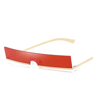 2023 새로운 무테 선글라스 성격 안경 사각 금속 선글라스 도매 패션 여성